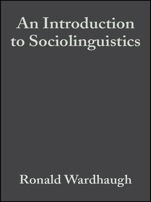 cover image of An Introduction to Sociolinguistics